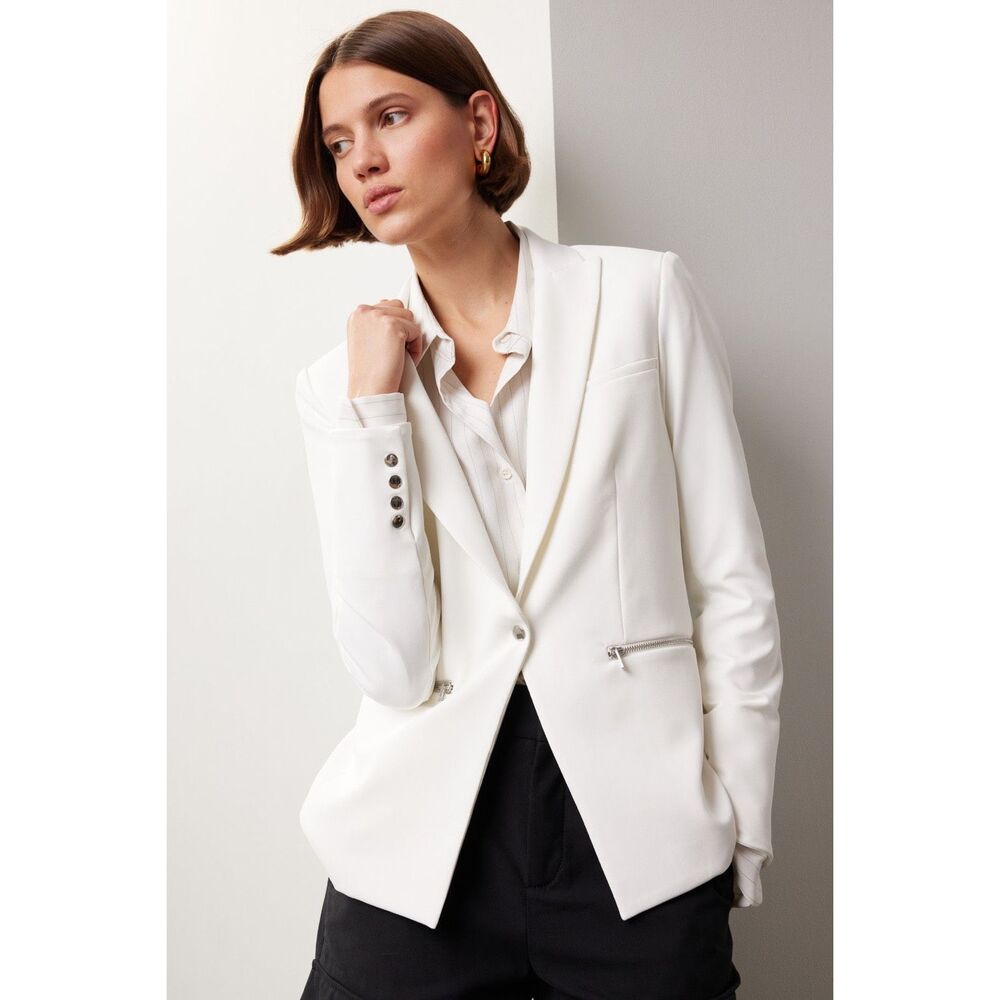 Veronica Beard Iconic Scuba Dickey Blazer Jacket in White Size 20